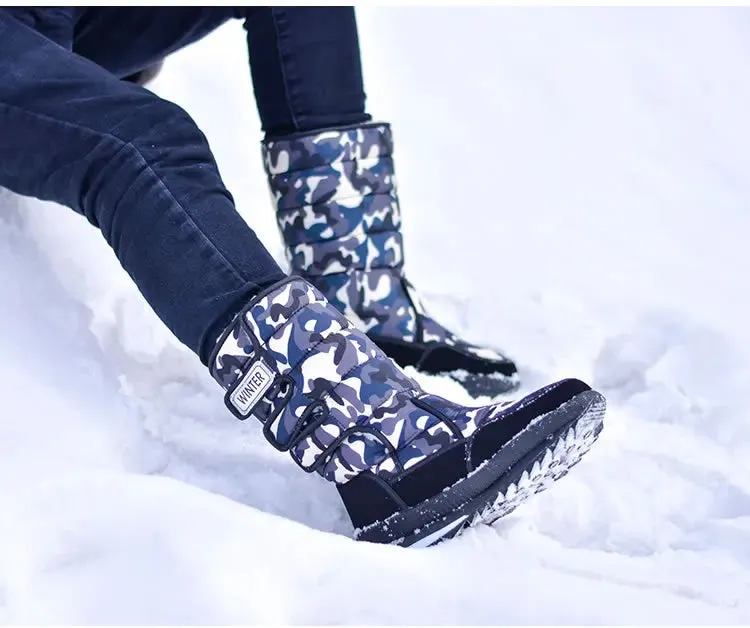 Men's -40° Warm Mid-calf Thicken Plush Comfort Non-slip Platform Boots.