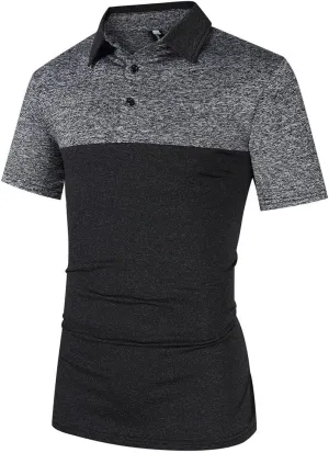 Men's Athletic Collar T-Shirt Sports Tops with Quick Dry Technology