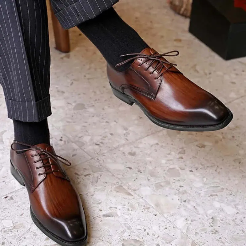 Men's Leather Oxford Dress Shoes: Formal Closed-Lace Style