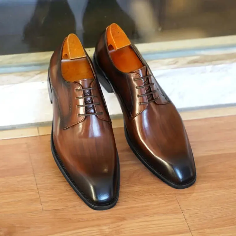 Men's Leather Oxford Dress Shoes: Formal Closed-Lace Style