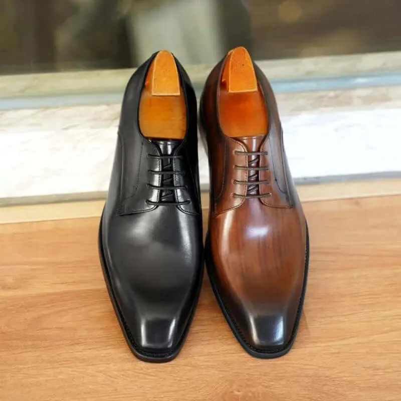 Men's Leather Oxford Dress Shoes: Formal Closed-Lace Style