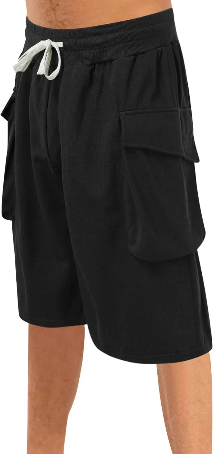 Mens Shorts 7 Inch Cargo, Cargo Shorts Cotton Work Shorts Multi Pocket Casual Comfort Flex Waistband Shorts