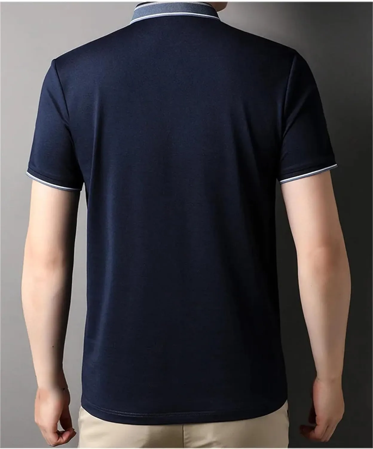 Mnjyihy Men's Summer Short Sleeve Polo Shirt Solid Regular-Fit Cotton Quick-Dry Casual Golf Shirt