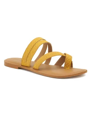 Mustard Toe Ring Flat Sandal