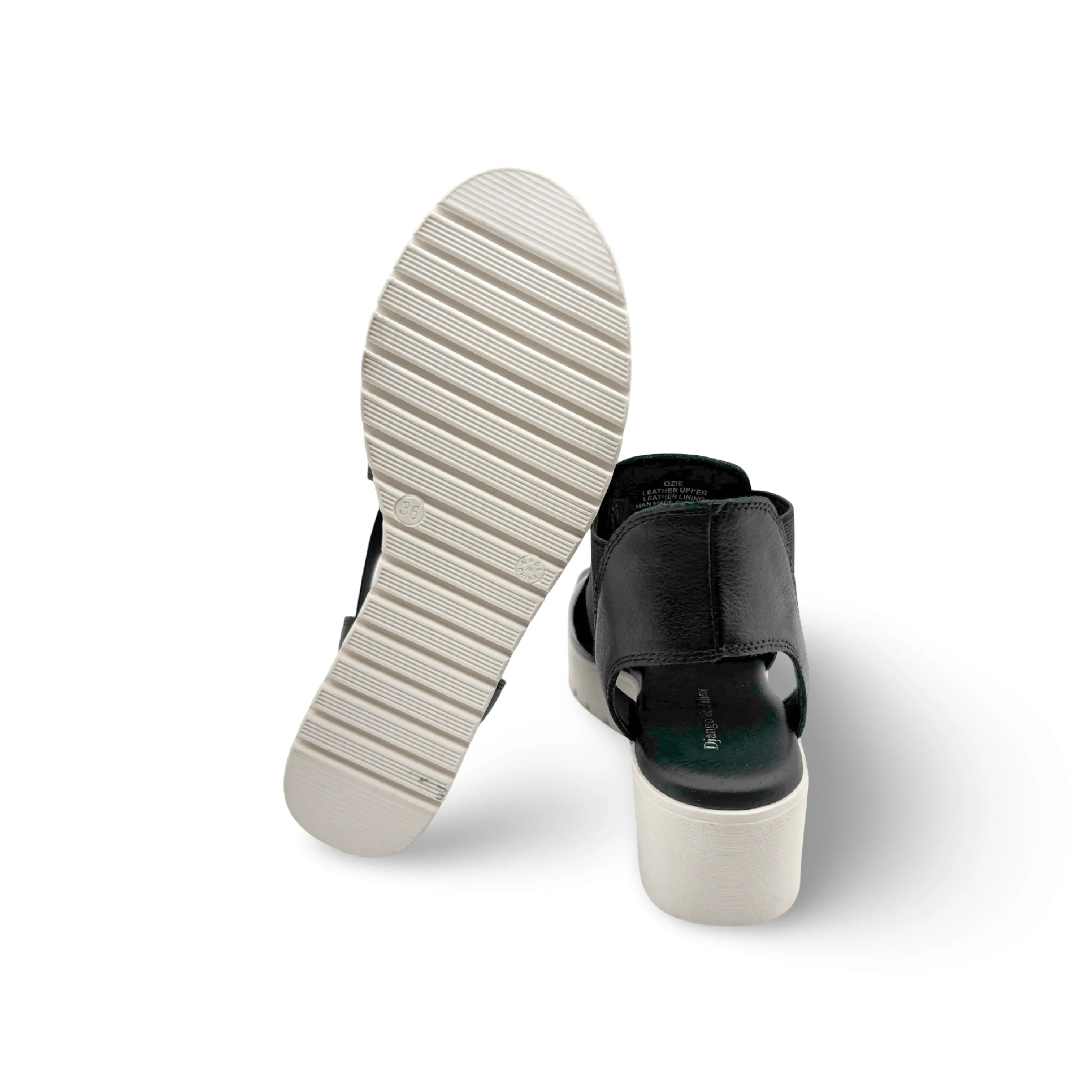 Ozie Black/White Platform Sandal