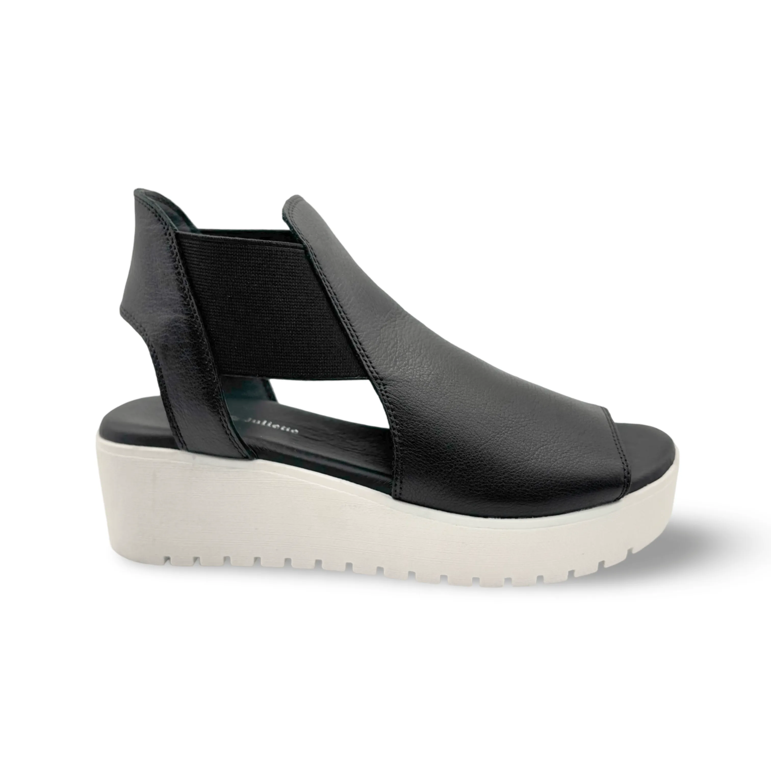 Ozie Black/White Platform Sandal