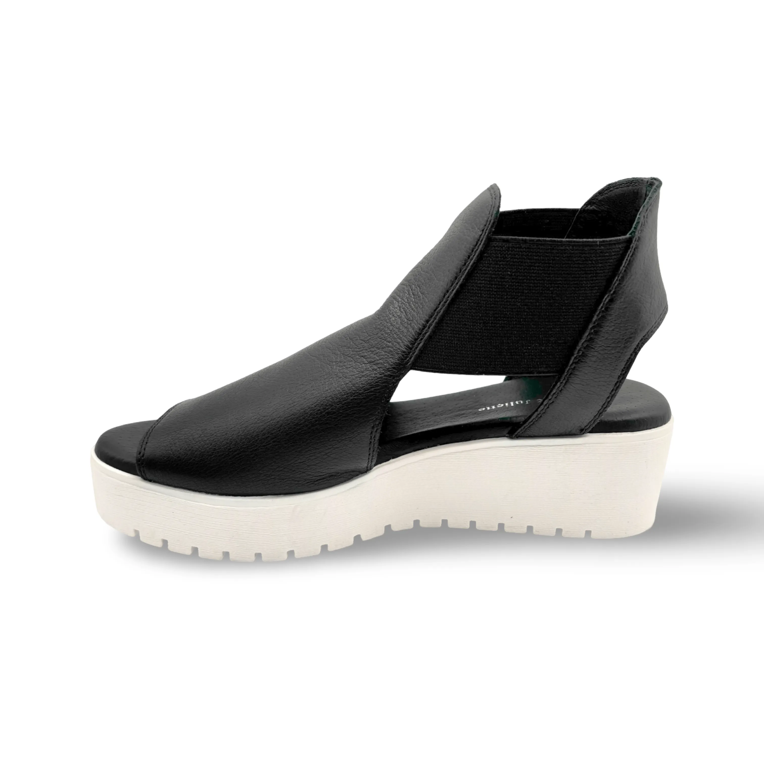 Ozie Black/White Platform Sandal