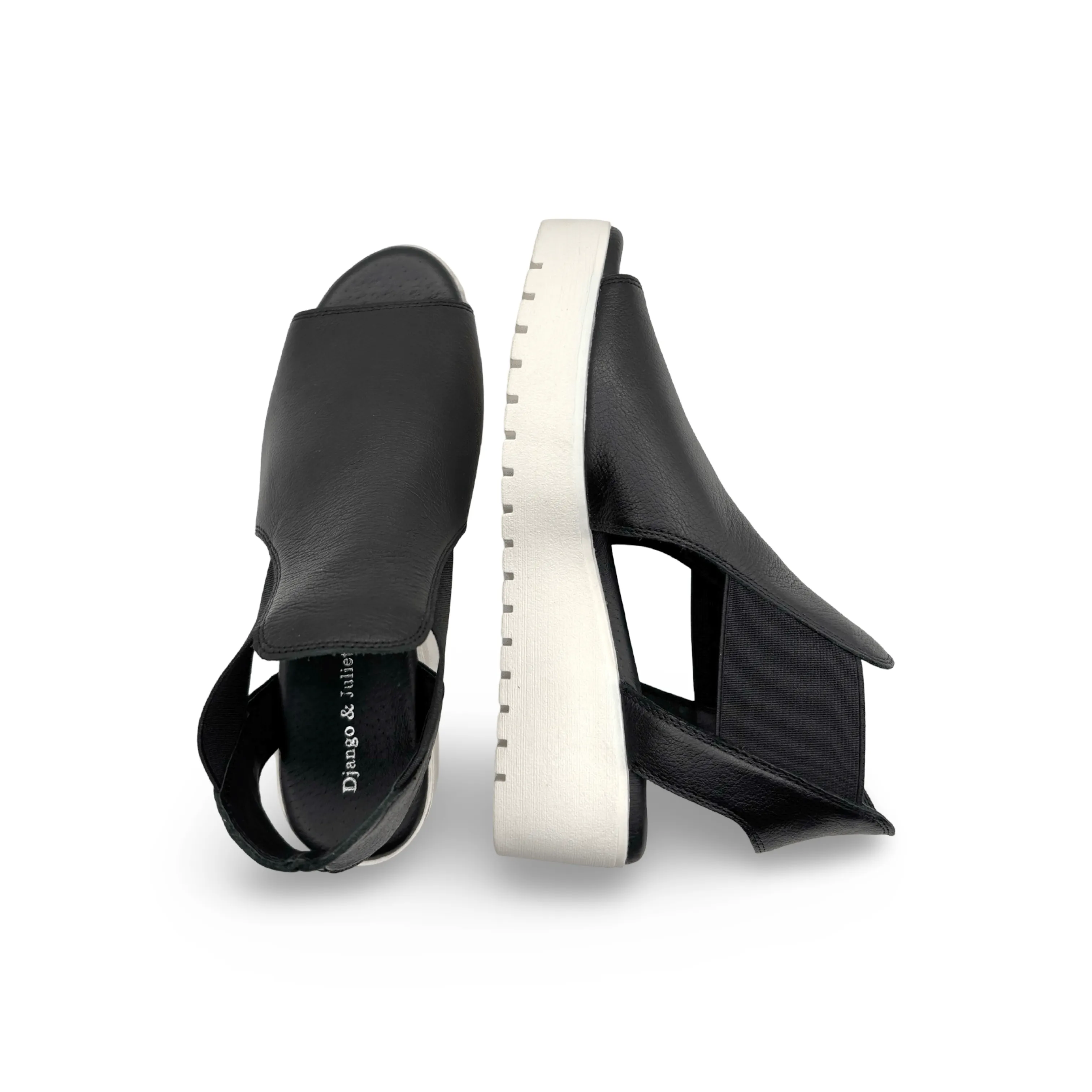 Ozie Black/White Platform Sandal