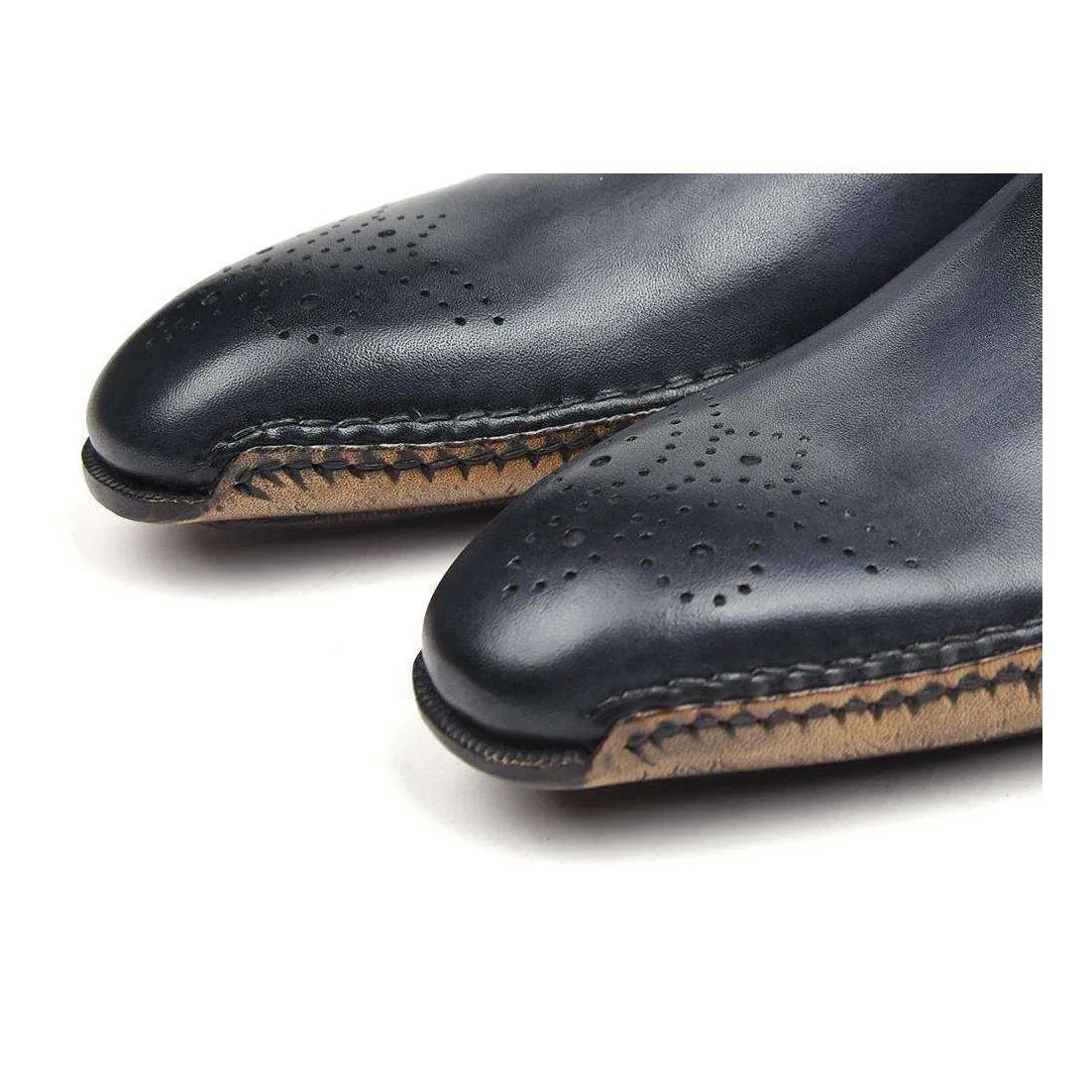Paul Parkman Handmade Designer Shoes Men's Opanka Construction Anthracite Gray Oxfords (PM5511)