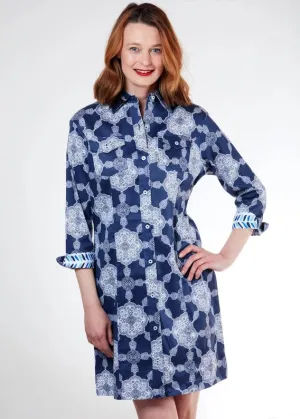Sag Harbor Dress - Navy Medallion