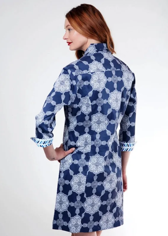 Sag Harbor Dress - Navy Medallion
