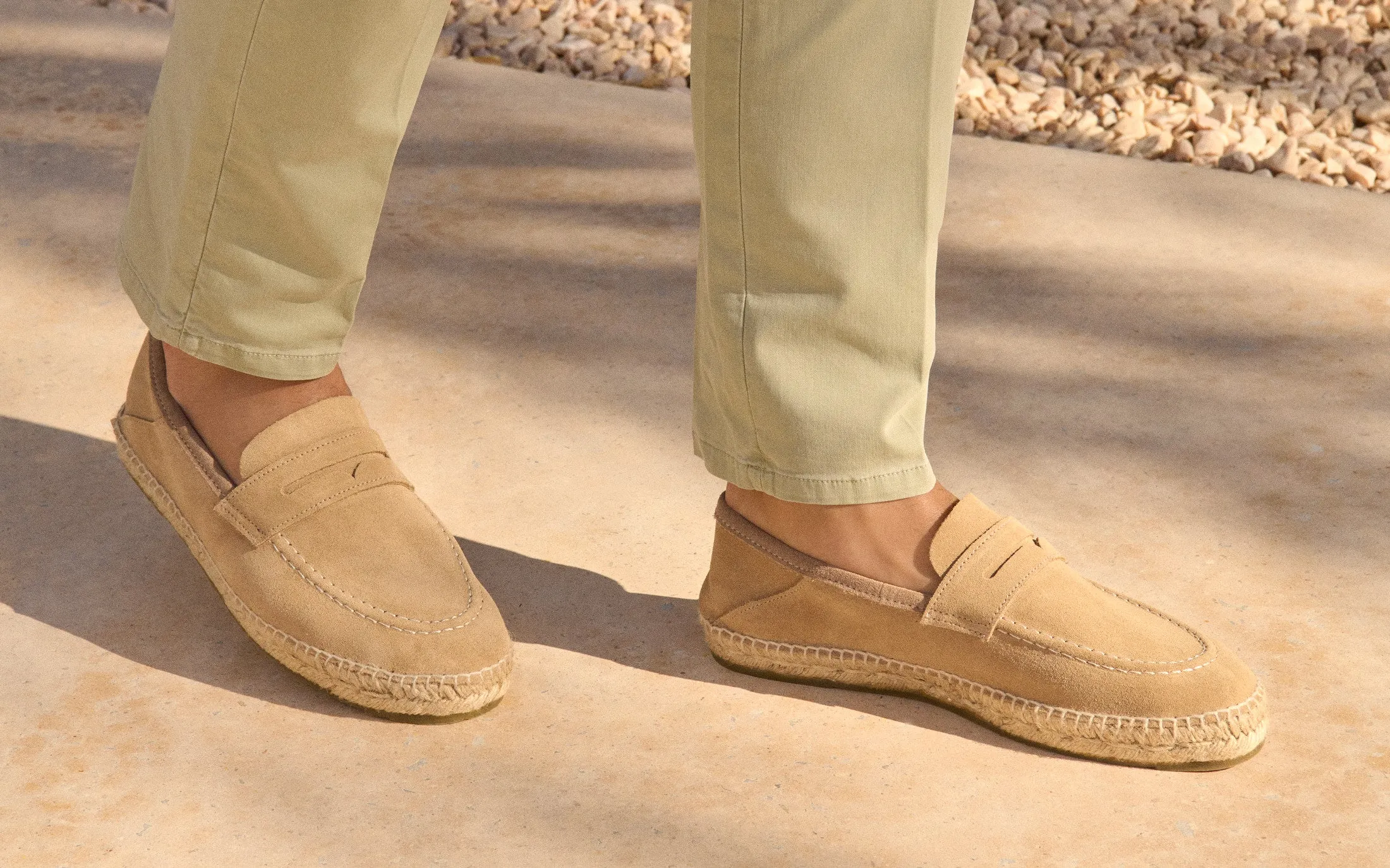 Suede Loafers Espadrilles - M28L0 - Hamptons Washed Beige