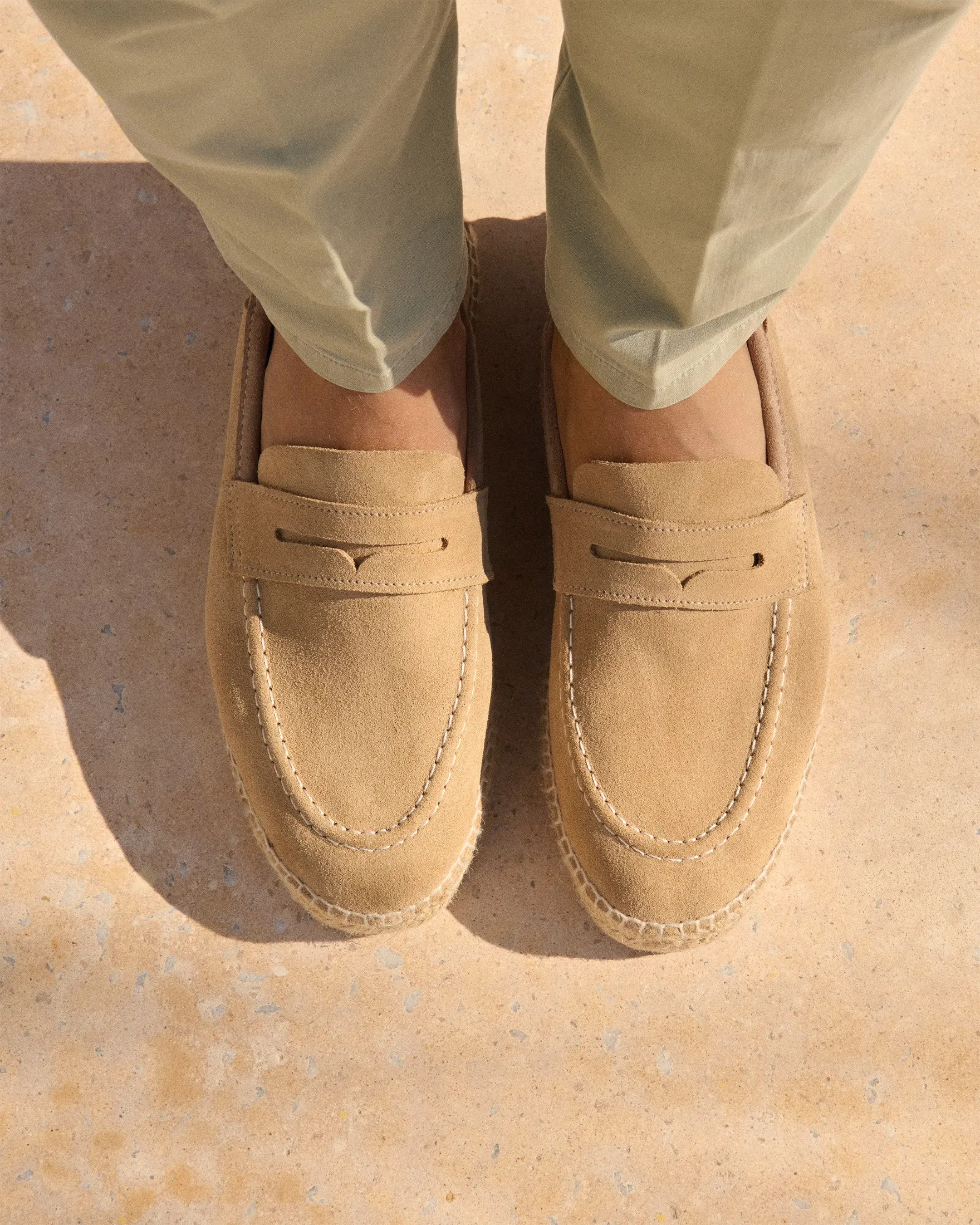 Suede Loafers Espadrilles - M28L0 - Hamptons Washed Beige