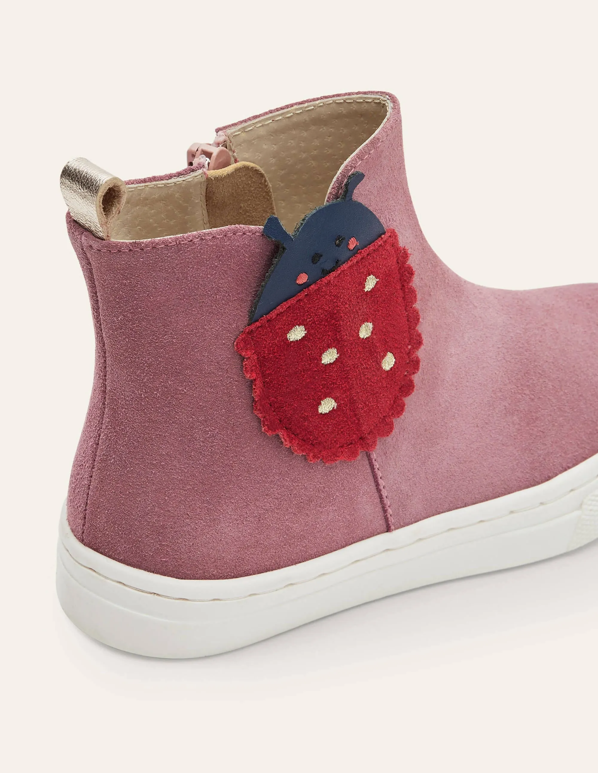 Suede Novelty Boots-Bright Pink Ladybird