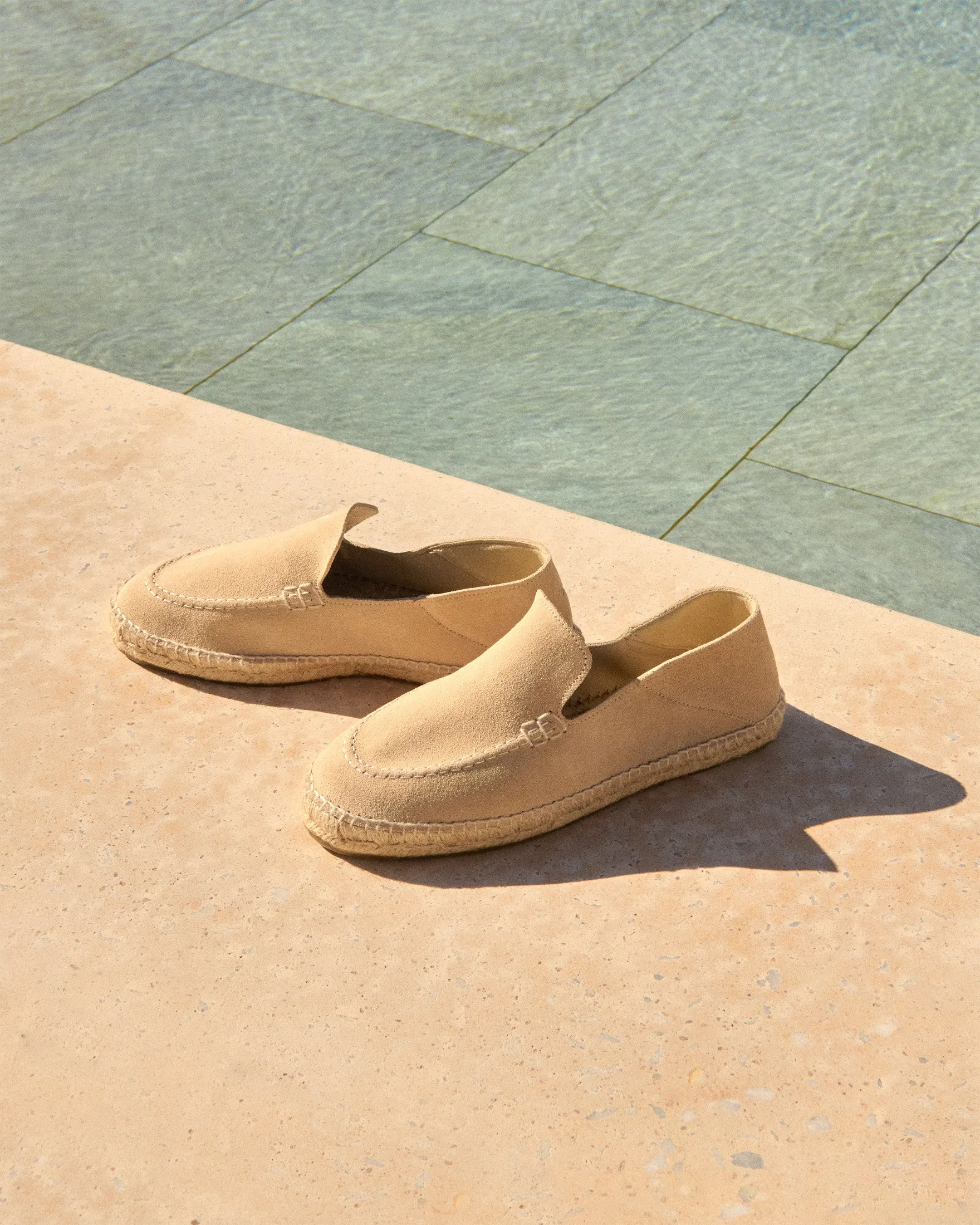 Suede Traveler Loafers Espadrilles - K11LT - Hamptons Champagne Beige