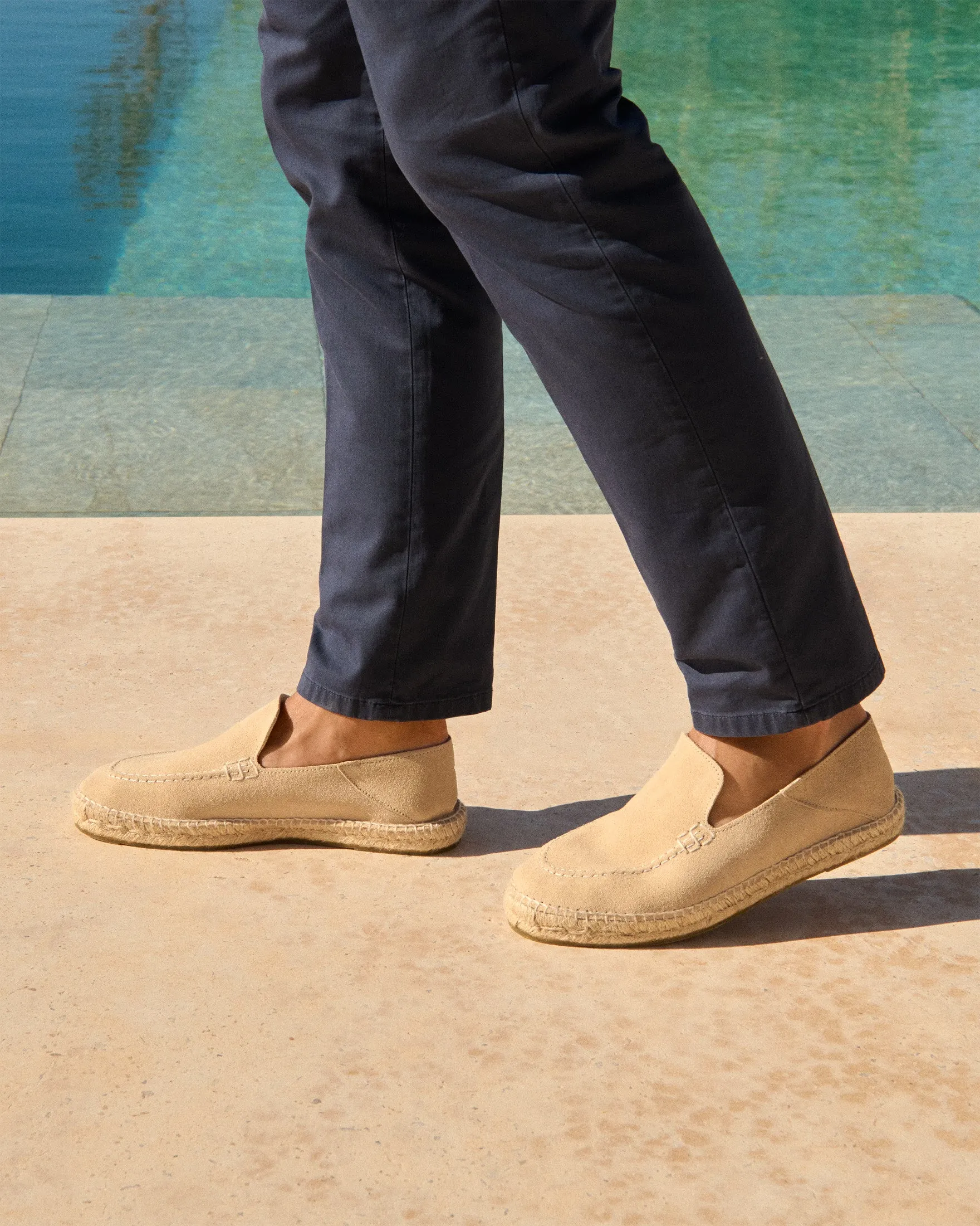 Suede Traveler Loafers Espadrilles - K11LT - Hamptons Champagne Beige