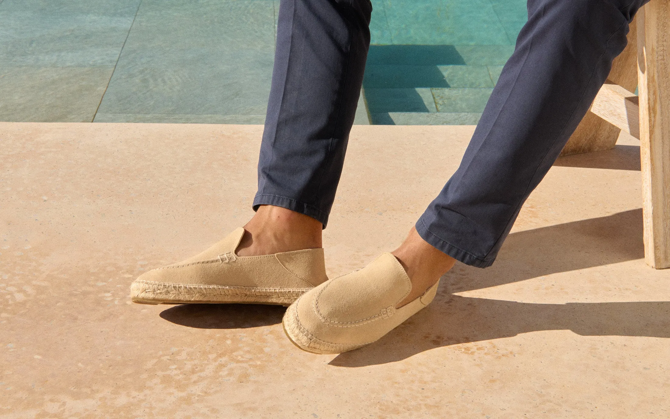 Suede Traveler Loafers Espadrilles - K11LT - Hamptons Champagne Beige