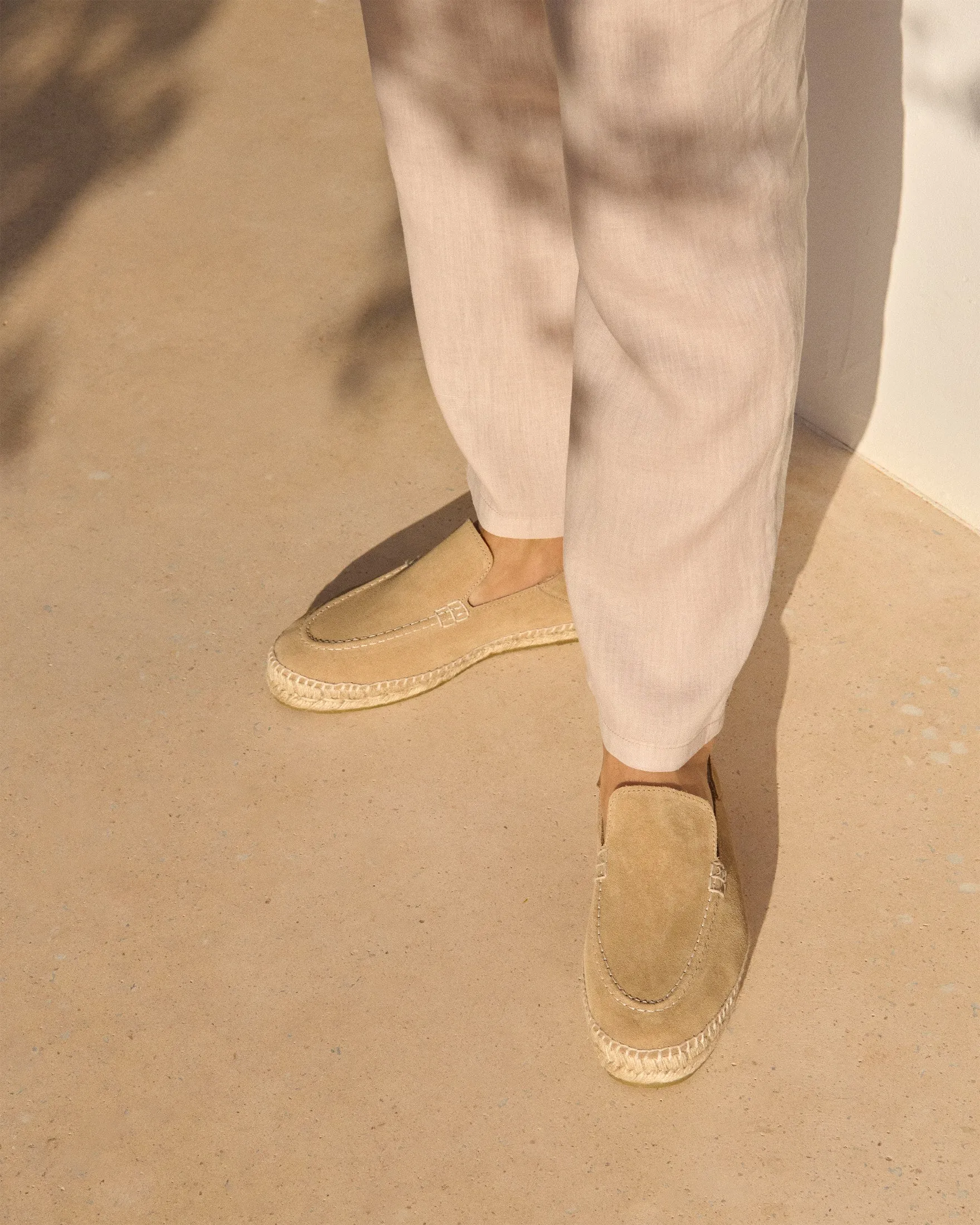 Suede Traveler Loafers Espadrilles - M28LT - Hamptons Washed Beige
