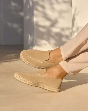 Suede Traveler Loafers Espadrilles - M28LT - Hamptons Washed Beige
