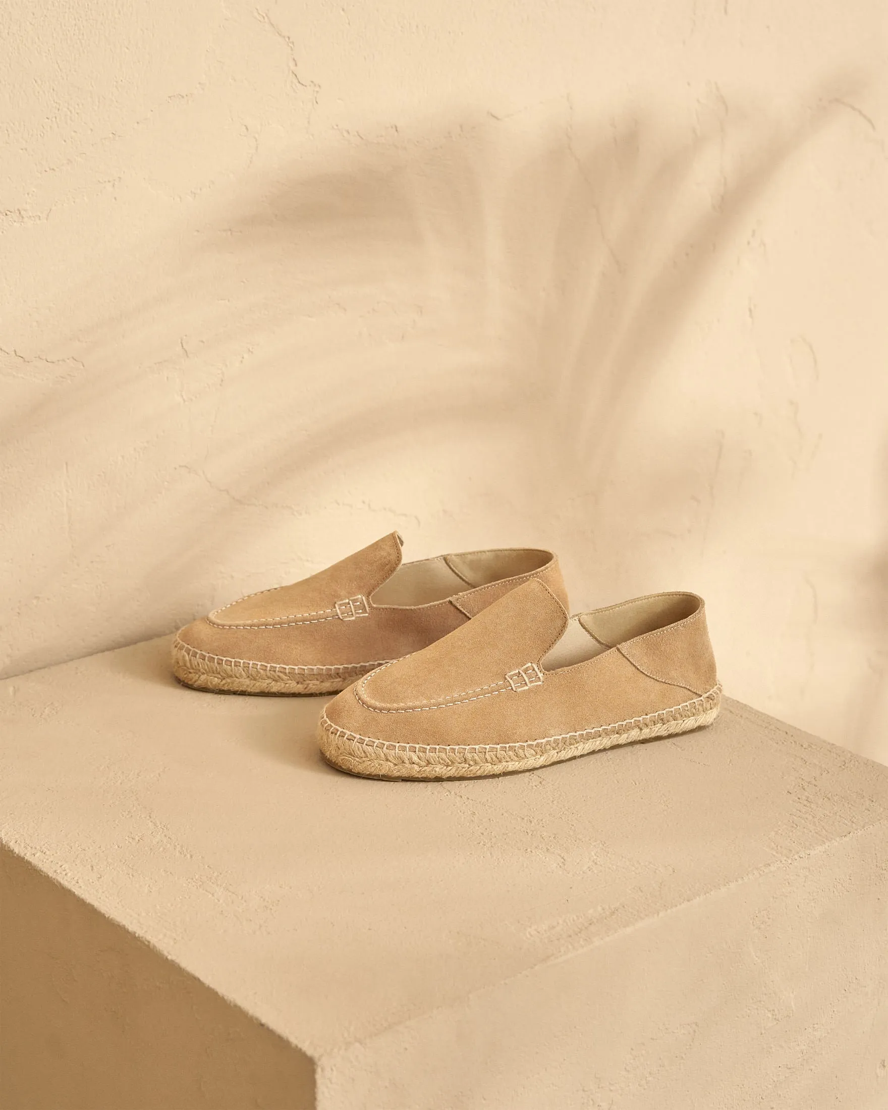 Suede Traveler Loafers Espadrilles - M28LT - Hamptons Washed Beige