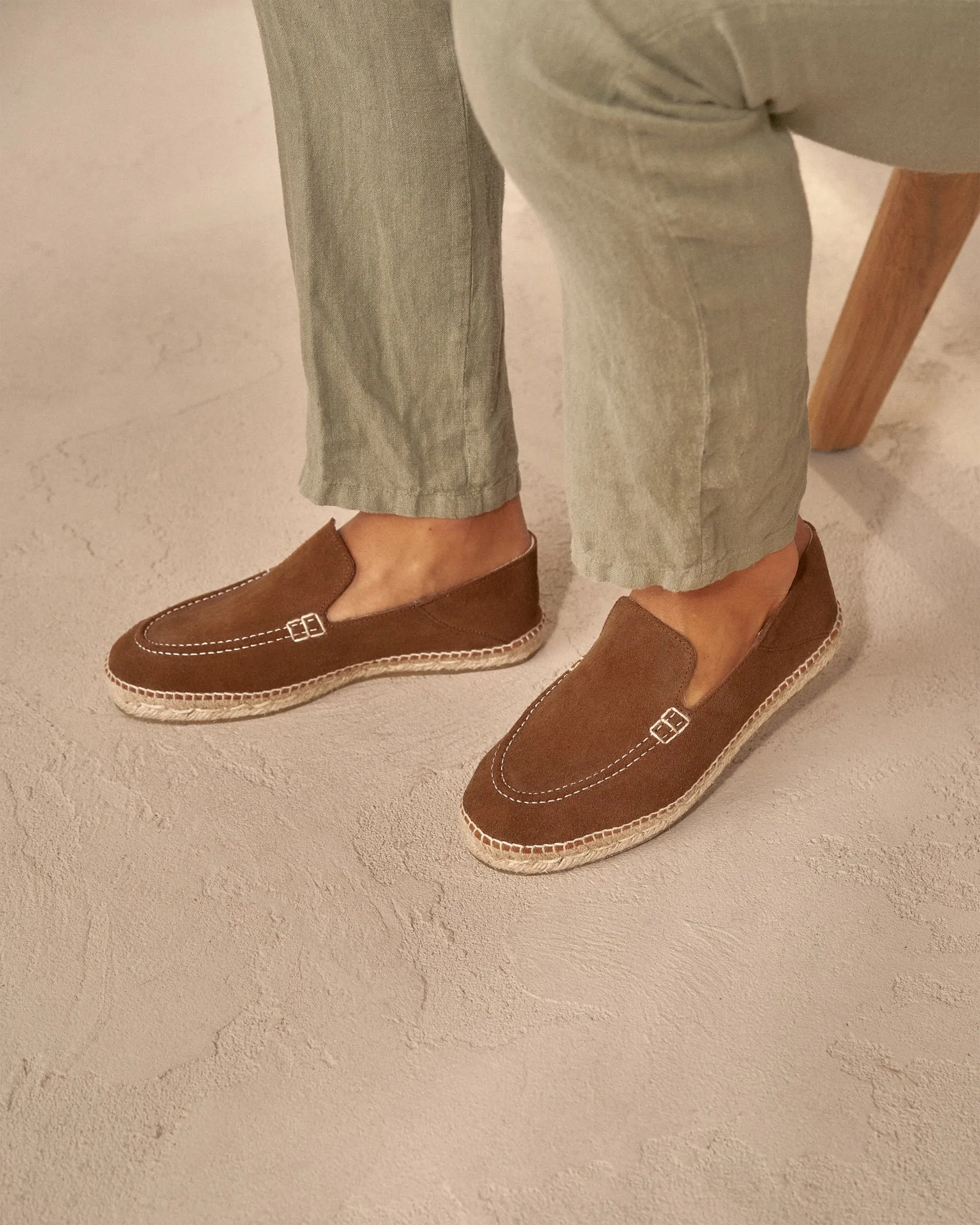 Suede Traveler Loafers Espadrilles - R45LT - Hamptons Brown Sugar