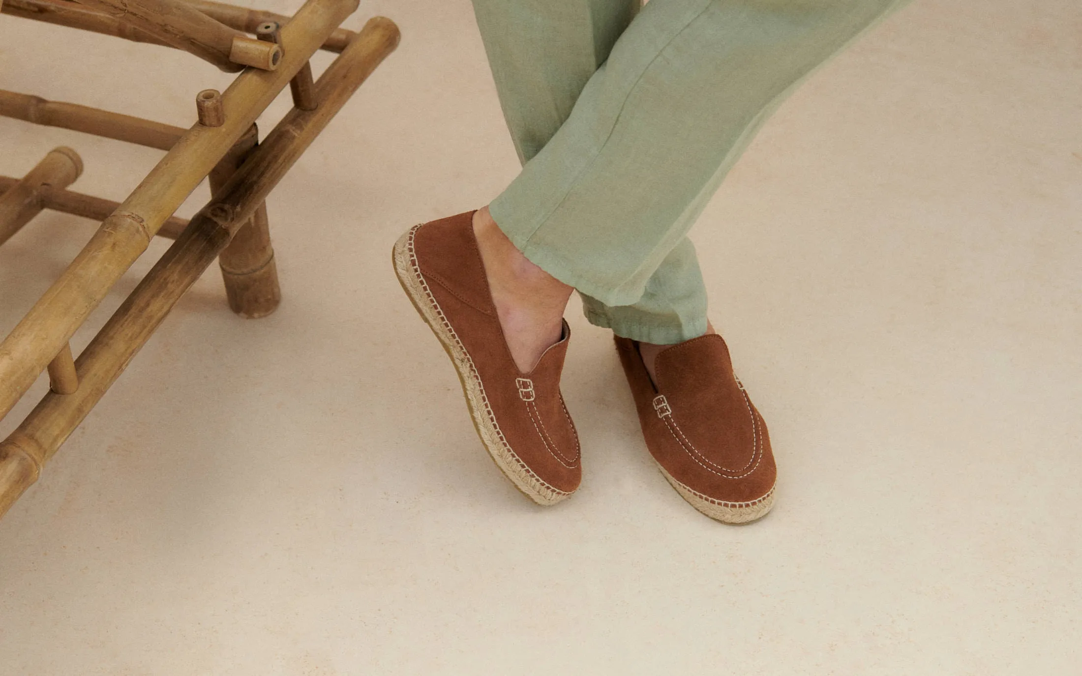 Suede Traveler Loafers Espadrilles - R45LT - Hamptons Brown Sugar