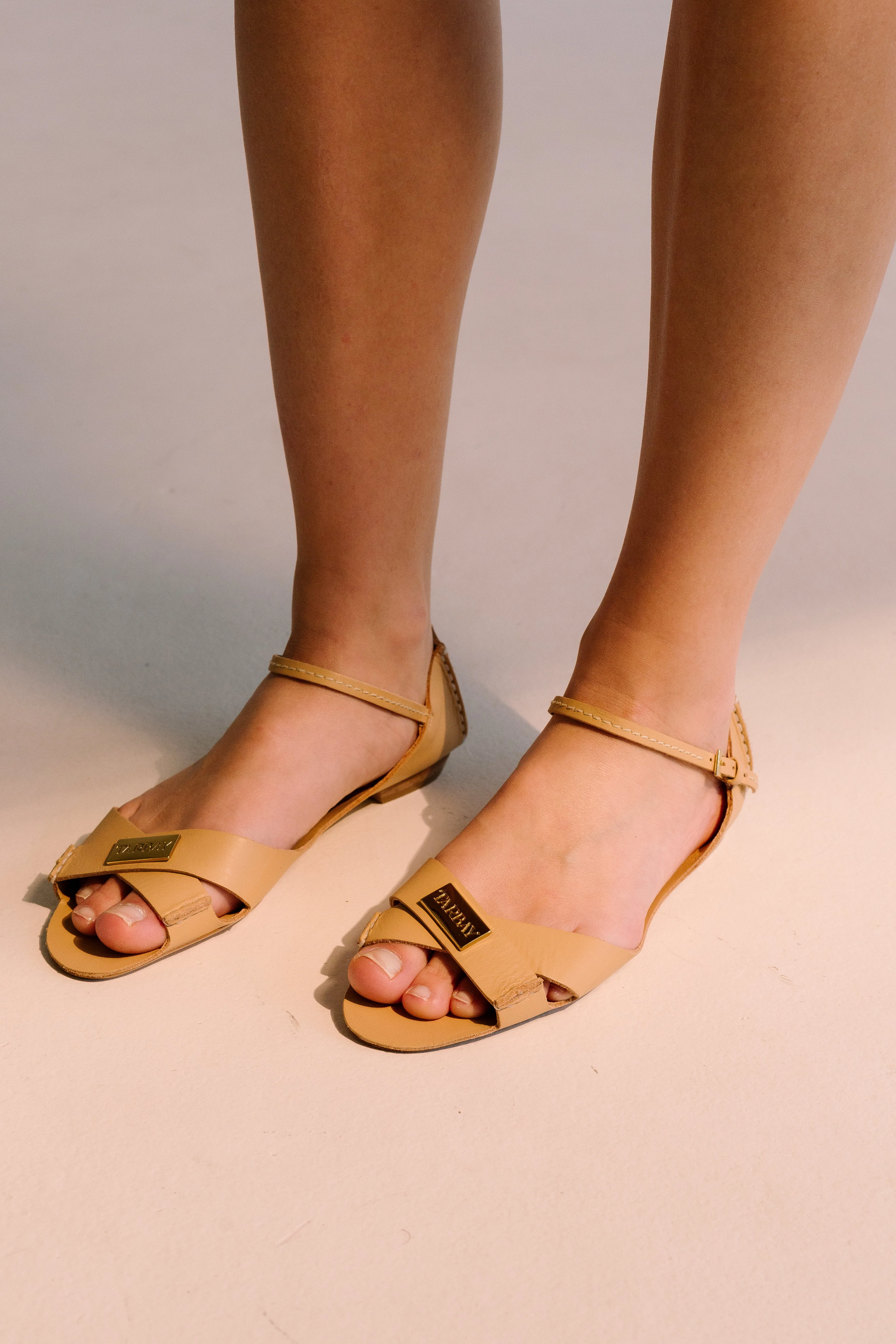 Tajali Leather Sandals - Toast