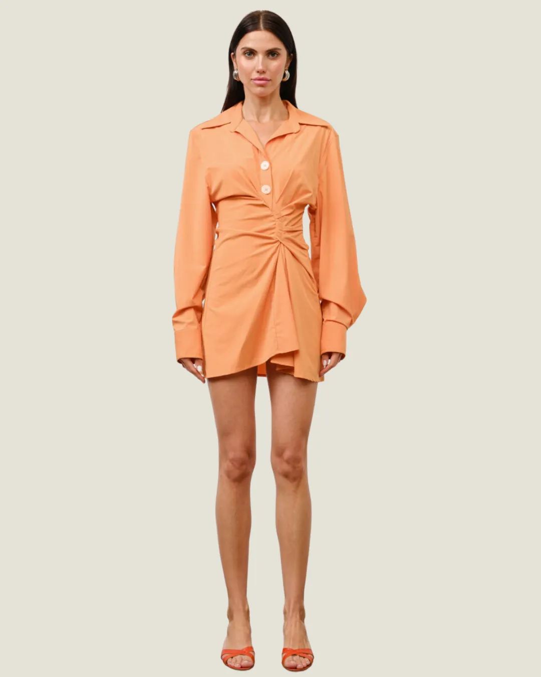 The Havana: Orange Cinched Waist Mini Dress
