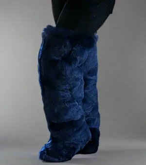 Thigh High Faux Fur Winter Flat Boots