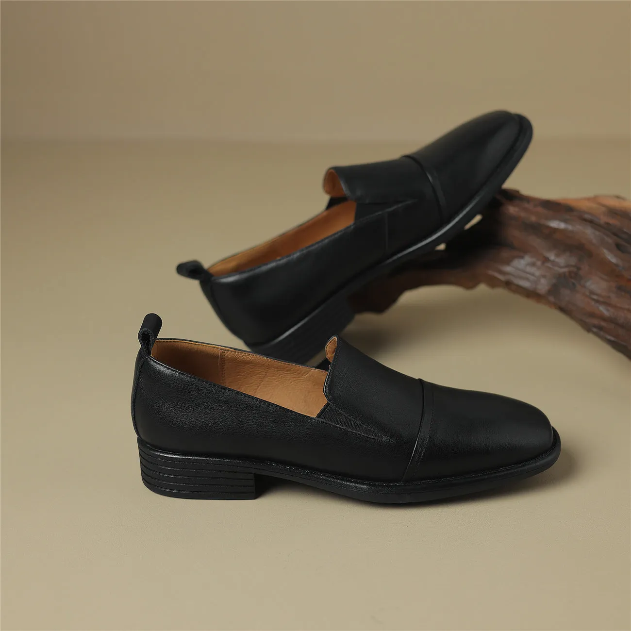 TinaCus Women's Round Toe Genuine Leather Handmade Slip On Flat Shoes