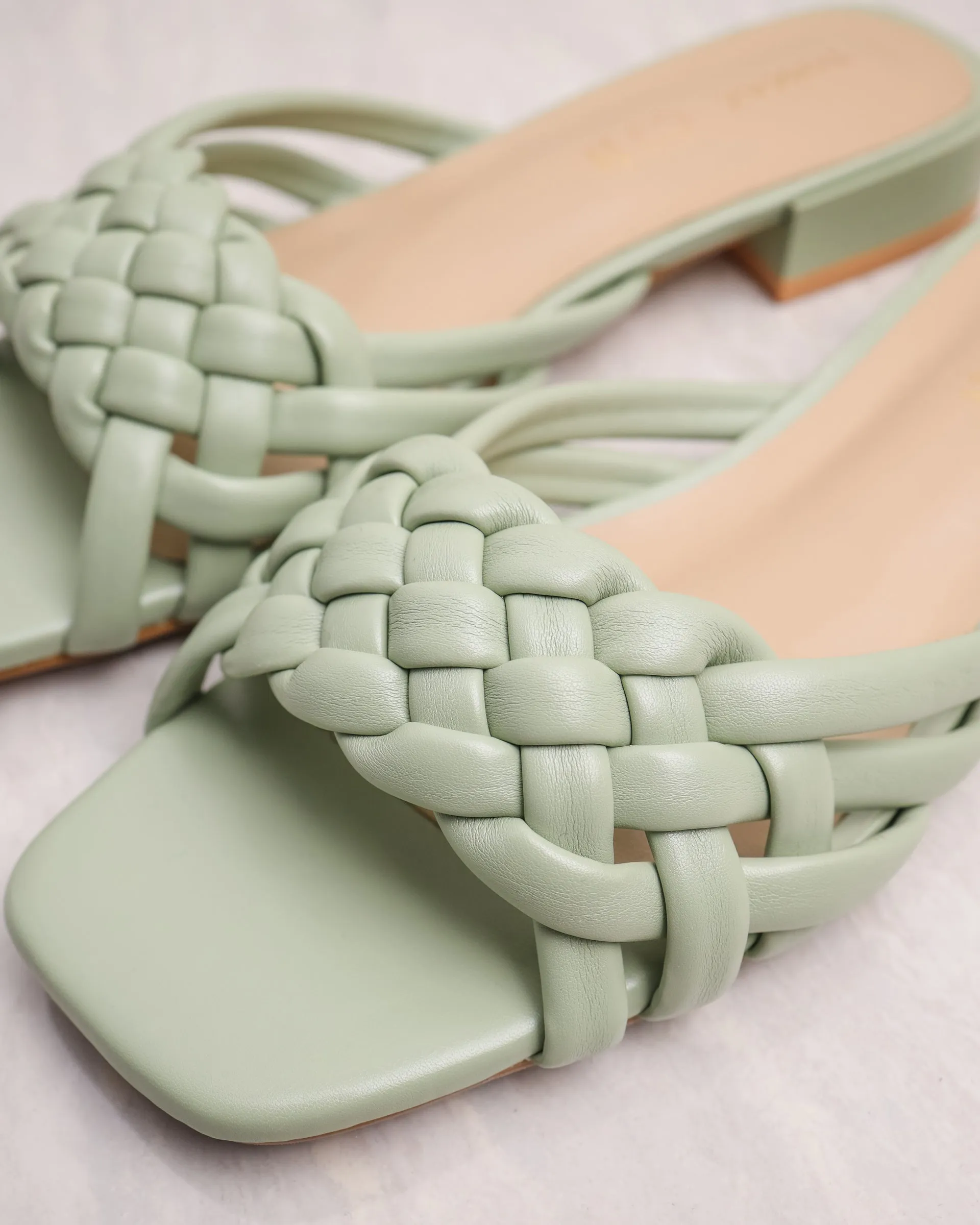 Tomaz YX55 Ladies Braided Strap Sandals (Green)