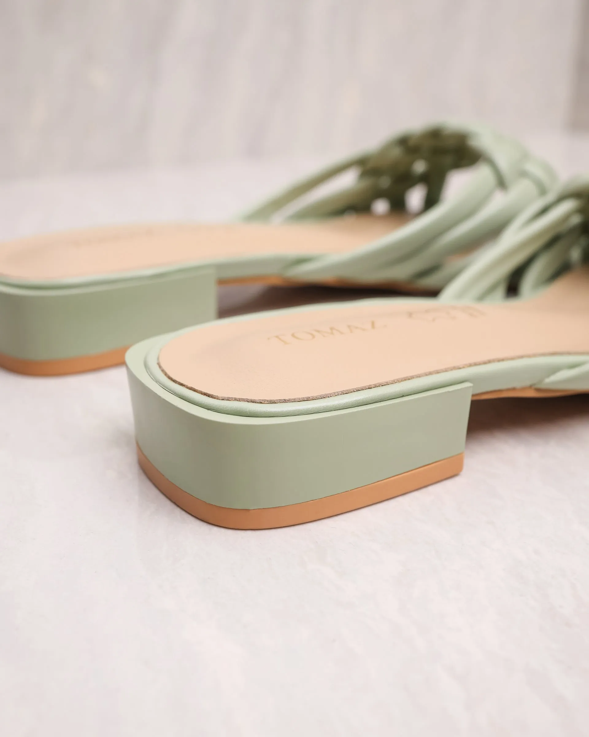 Tomaz YX55 Ladies Braided Strap Sandals (Green)