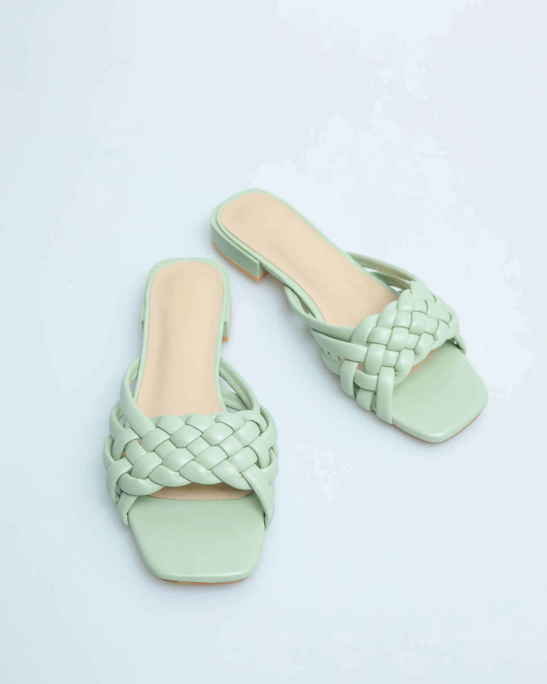 Tomaz YX55 Ladies Braided Strap Sandals (Green)
