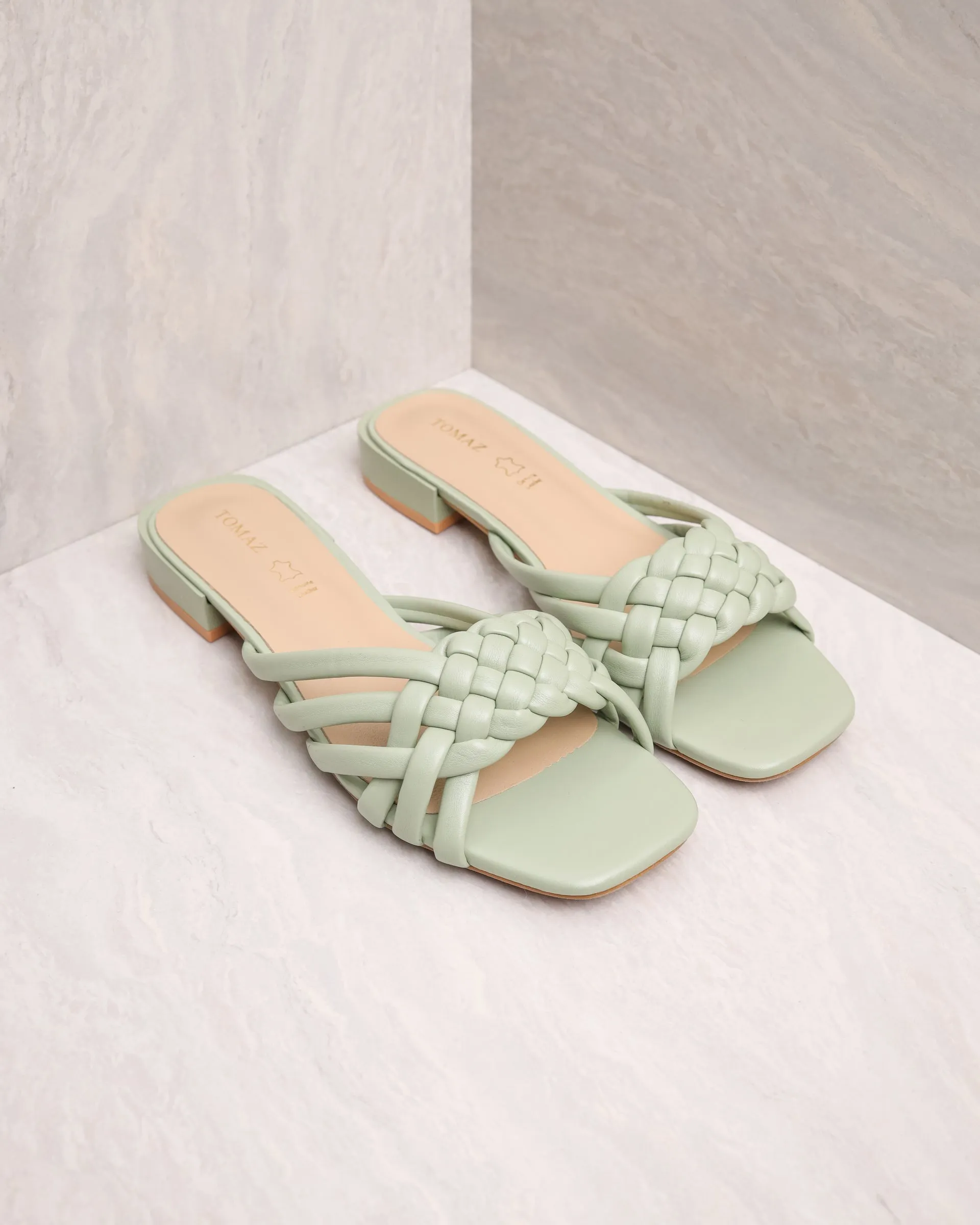 Tomaz YX55 Ladies Braided Strap Sandals (Green)