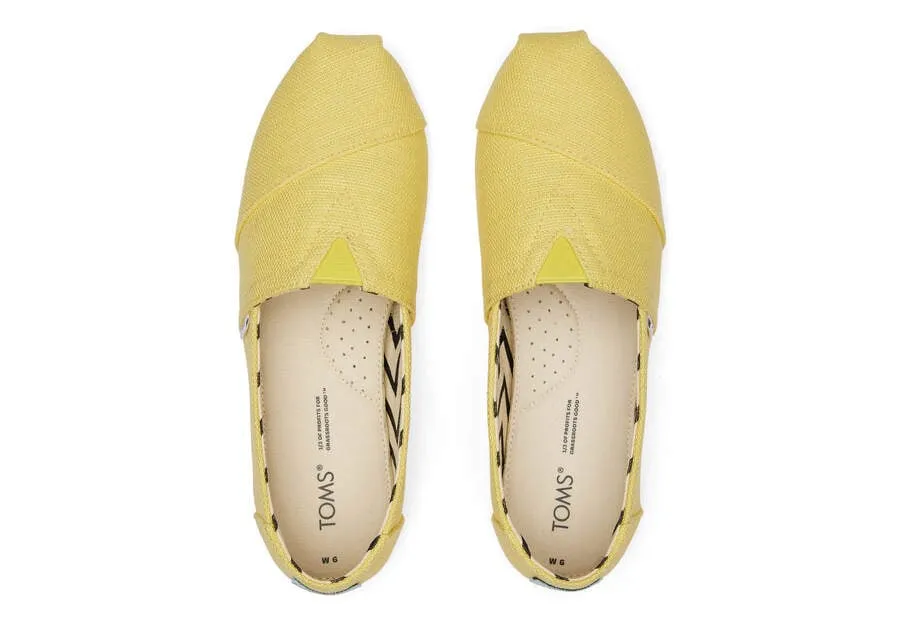 TOMS Womens Alpargata Heritage Canvas Espadrille - Sunny Yellow