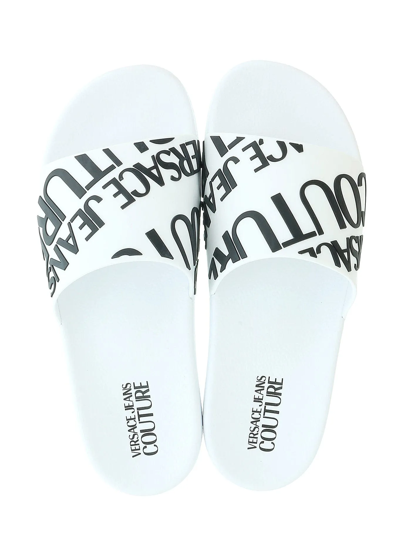Versace Jeans Couture White Signature Pool Slide-