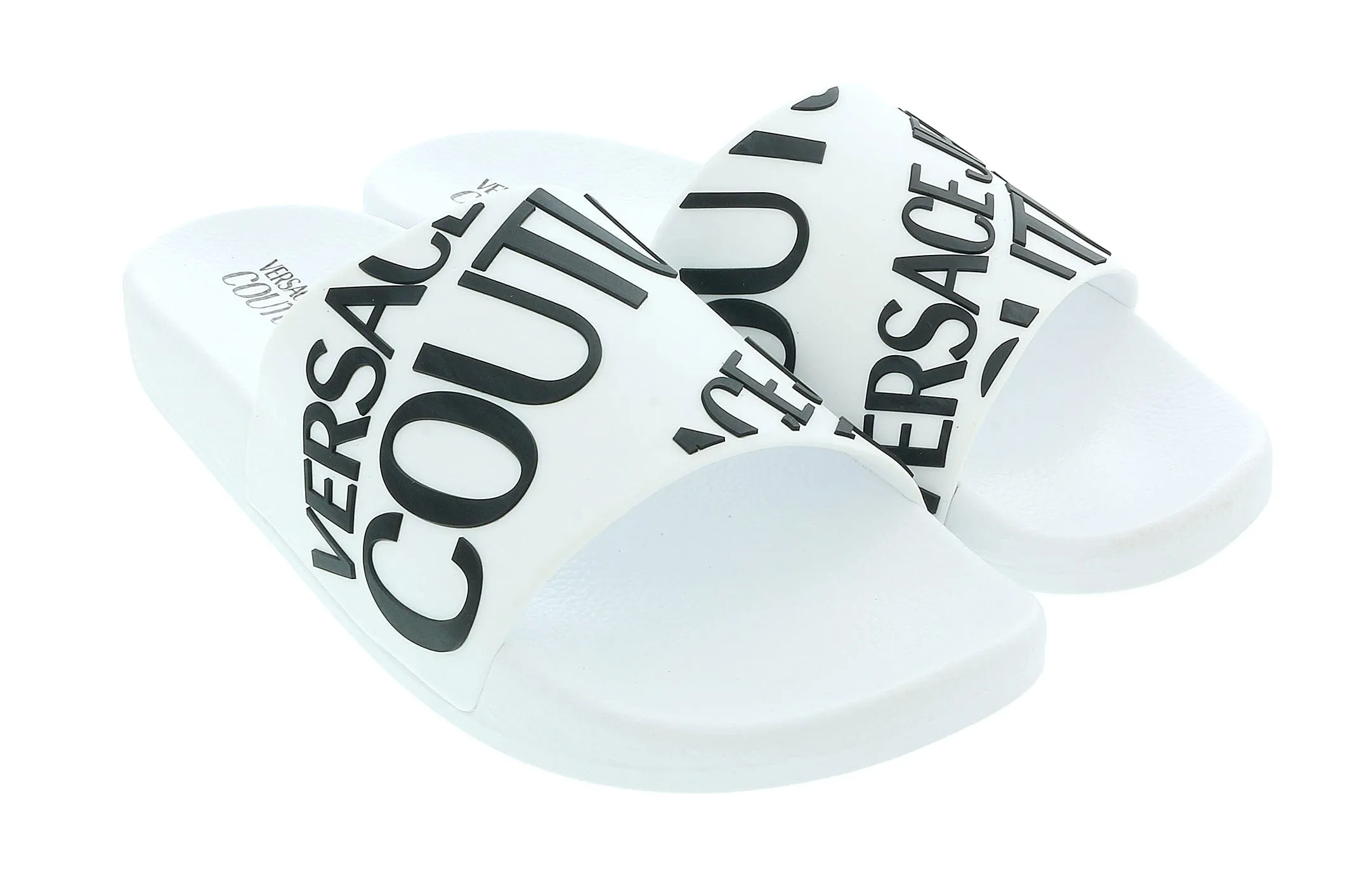Versace Jeans Couture White Signature Pool Slide-