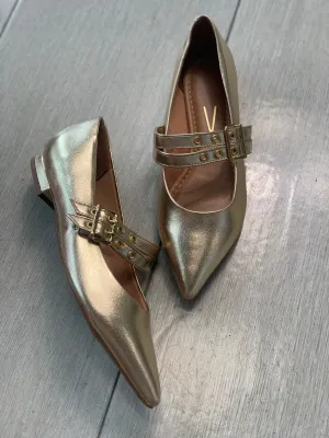 Vizzano Gold Strappy Flats