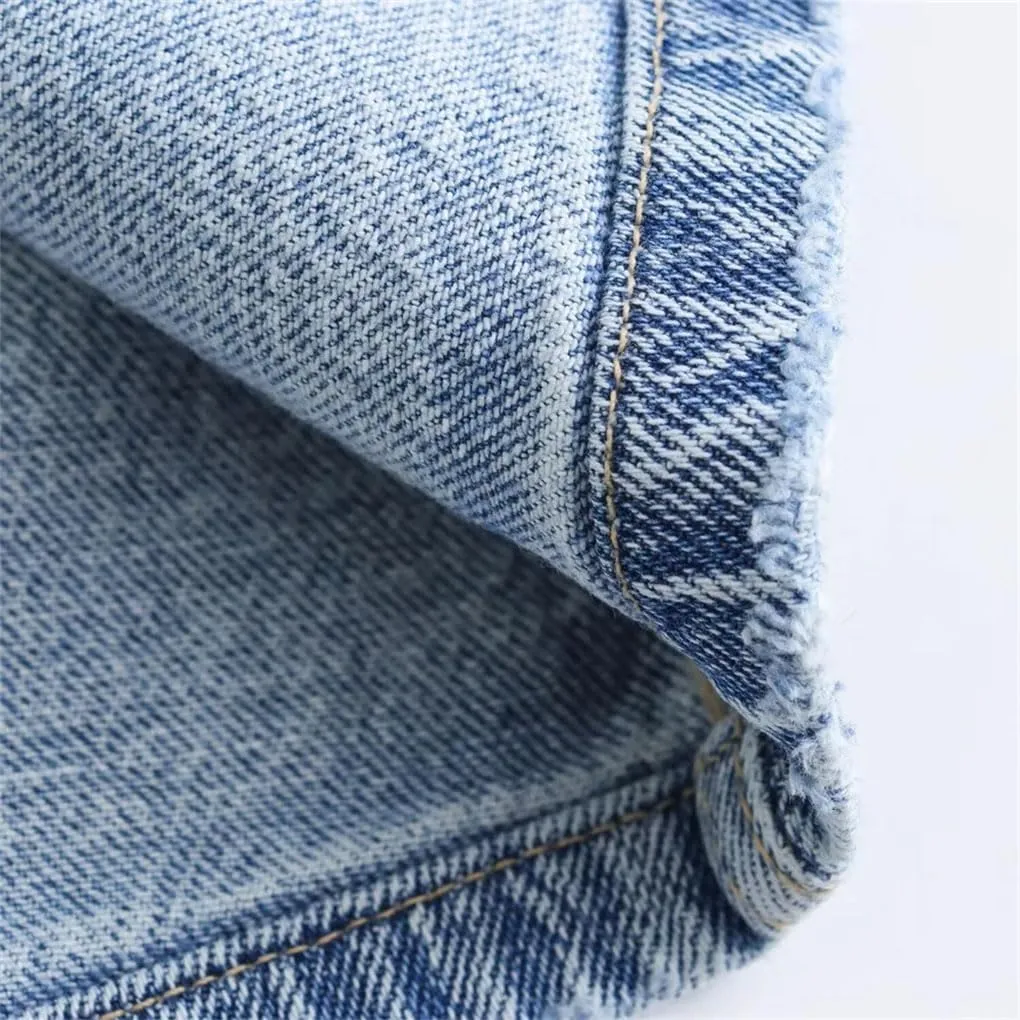 Women's High Waist Midi Skirts Wrap Hip Slim Fit Split Denim Skirt Solid Casual Pencil