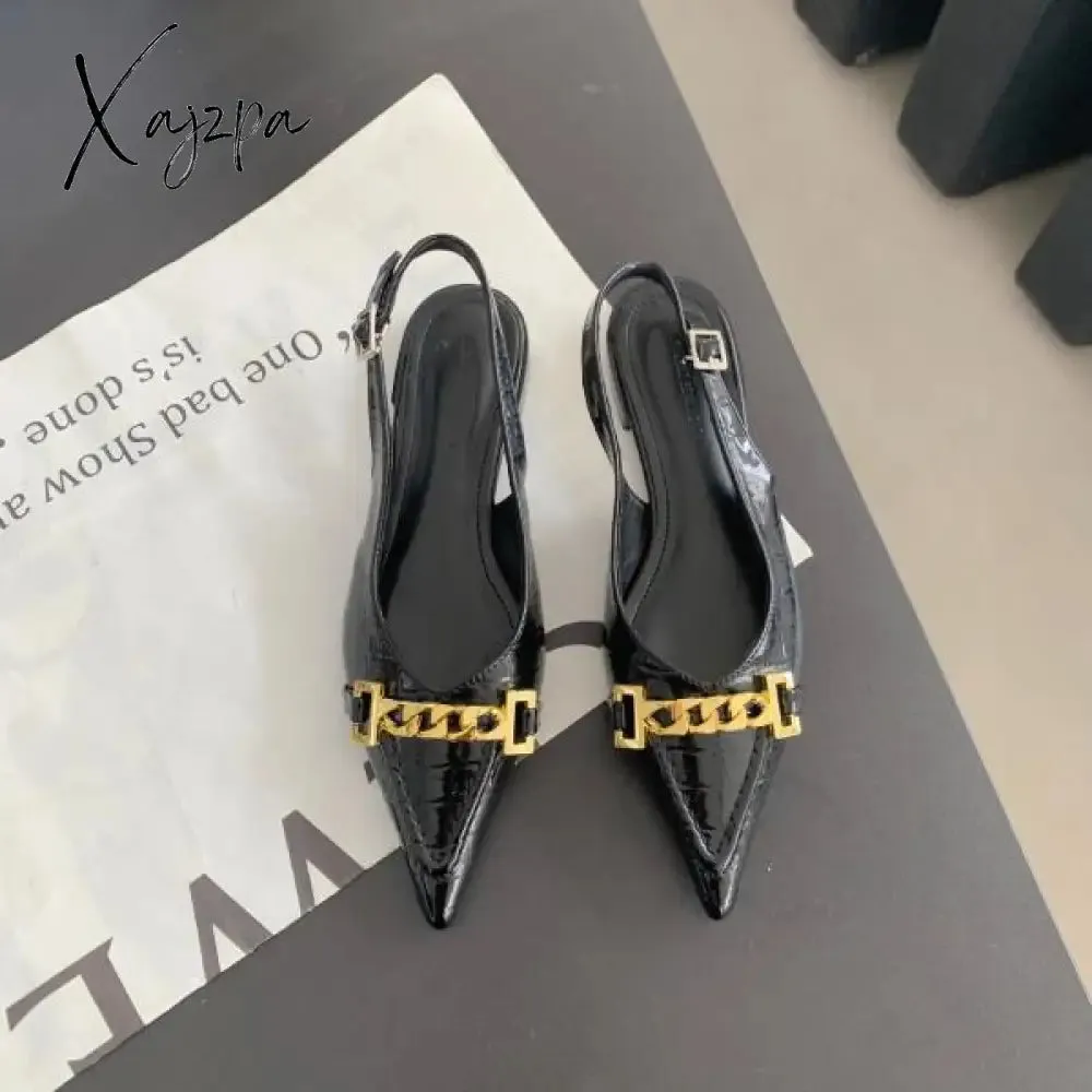 Xajzpa - Patent Leather Ballet Flats Pointed Toe Korean Shoes Casual Female Sneakers Shallow Mouth Ladies' Footwear Comfortable New